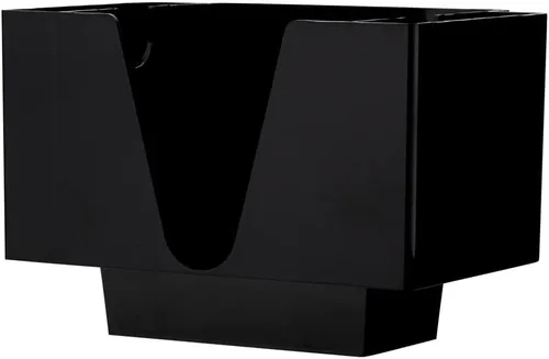 Vista 11 de Restaurantware Bar Lux - Servilletero rectangular de plástico negro de 7.9 x 5.5 pulgadas, 1 organizador de 3 compartimentos, de plástico negro