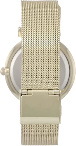 Vista 2 de Anne Klein Reloj pulsera de malla acentuada con purpurina para mujer