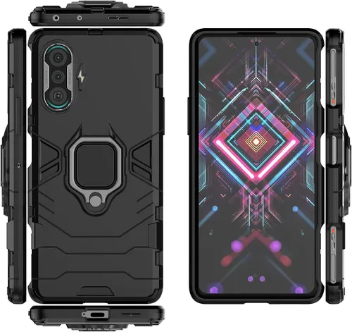 Vista 6 de Funda para Xiaomi Poco F3 GT y Redmi K40, carcasa magnética para montaje en coche, azul