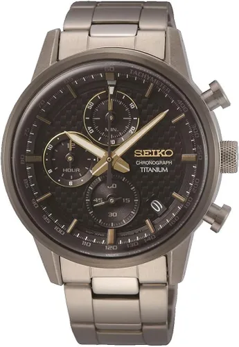 Vista 3 de Seiko cronógrafo cuarzo negro Dial hombres reloj SSB391
