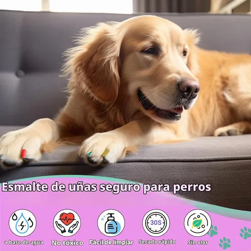 Vista 4 de Esmalte de uñas para perros, regalo de cumpleaños para perros, 18 colores de esmalte de uñas de perro, de secado rápido, seguro para perros,