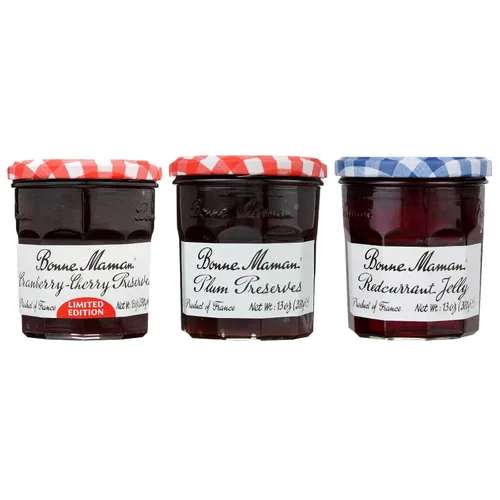 Vista 10 de Bonne Maman Paquete variado de verano (conservas de piña y maracuyá, conservas de mango-melocotón, cuajada de limón), paquete de 3