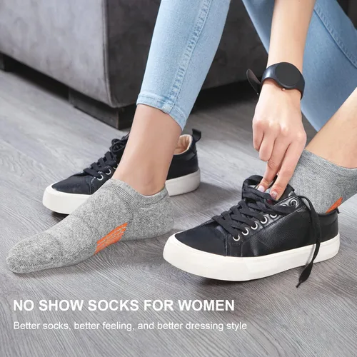 Vista 9 de PAPLUS Calcetines invisibles para mujer, 6 pares, antideslizantes, acolchados, con soporte de arco