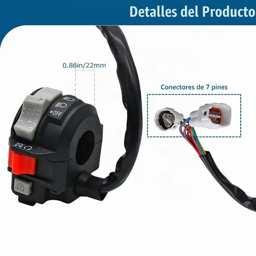 Vista 3 de Interruptor de manillar apto para Yamaha YFM 125 Grizzly Raptor YFM 250 Bear Tracker