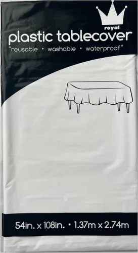 Vista 20 de ROYAL7 - Paquete de 3 manteles rectangulares de plástico desechables para picnic, cumpleaños, barbacoa, fiesta, boda