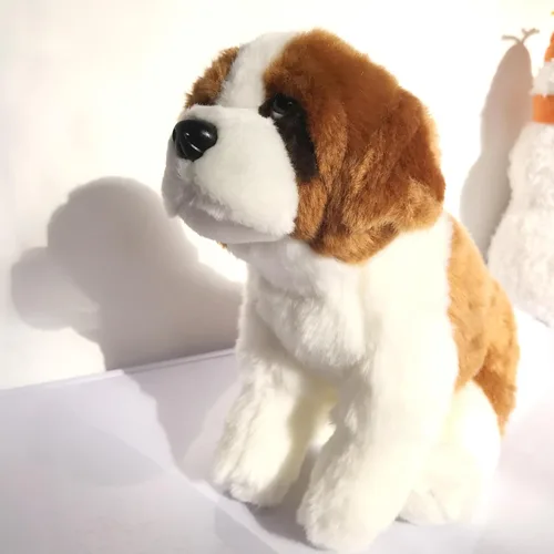 Vista 3 de JIANEEXSQ Peluche realista de perro de San Bernardo, modelo de perro siberiano realista, regalo de cumpleaños para niños