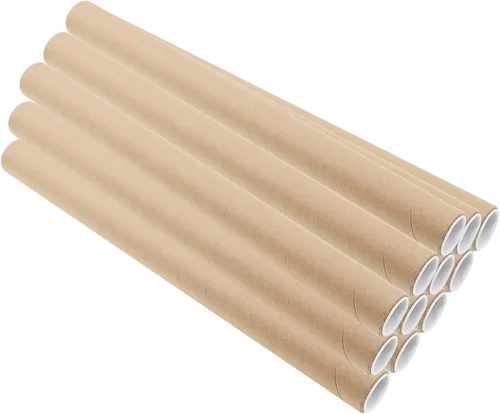 Vista 9 de Tubo de correo con tapa, tubo de póster de papel kraft resistente, tubo de cartón redondo, tubo de póster de envío duro, tubo de póster de cartón