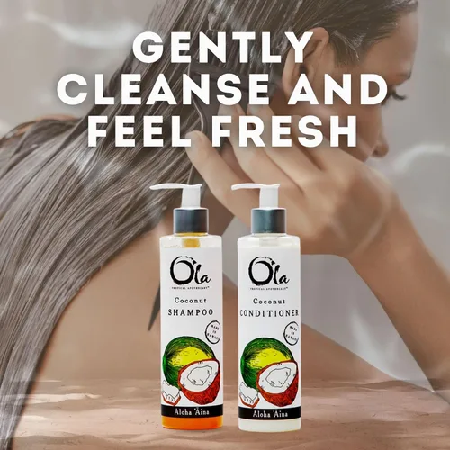Vista 7 de Ola Tropical Apothecary - Juego de champú y acondicionador de coco, 8 onzas líquidas cada uno Awapuhi, miel, taro y kukui, hidratante, suavizante