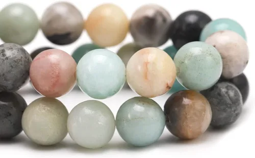 Vista 3 de Youngbling Cuentas de Gemas Naturales para Hacer Joyería, Cuentas de Piedra Lisas y Pulidas de Amazonita Redondas de 8mm para Pulseras y Collares