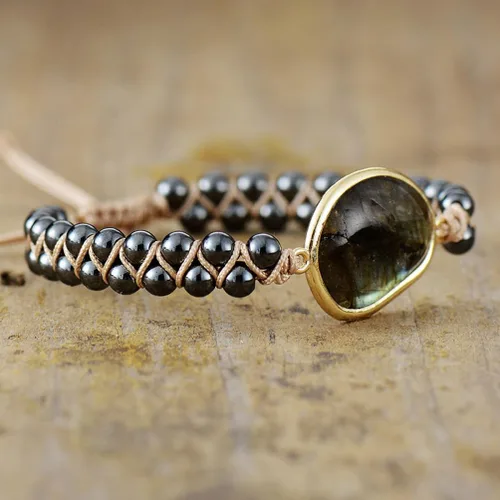 Vista 85 de ZOSOJONA - Pulseras bohemias hechas a mano de piedra natural, que dan vuelta, con cuentas de cristal de turquesa