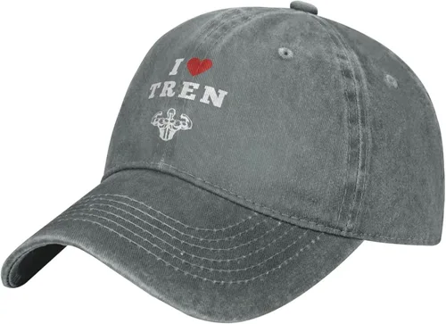 Vista 2 de wikjxiz I Love Tren - Gorra de béisbol negra a la moda, ajustable, de mezclilla lavada, de algodón, para hombres y mujeres