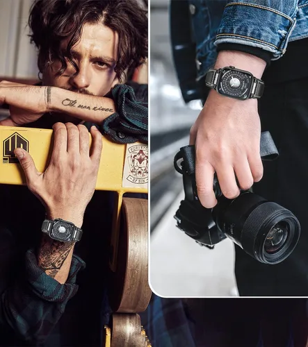 Vista 7 de Caseultra Correas de cuero compatibles con Apple Watch Band 1.929 in 1.772 in 1.732 in 1.654 in 1.614 in 1.575 in 1.496 in para hombre, correa