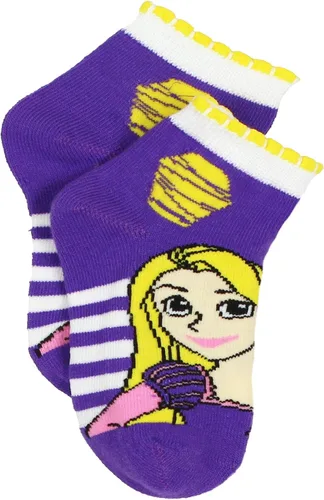 Vista 5 de Disney Princess Girls 6 pack Quarter Style Socks Set