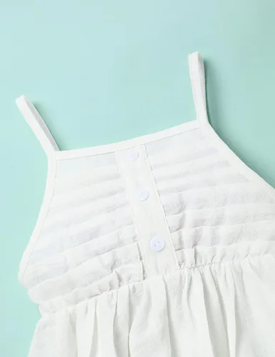 Vista 4 de SEYOUAG Conjunto de 2 piezas de ropa para niña pequeña + pantalones cortos de mezclilla