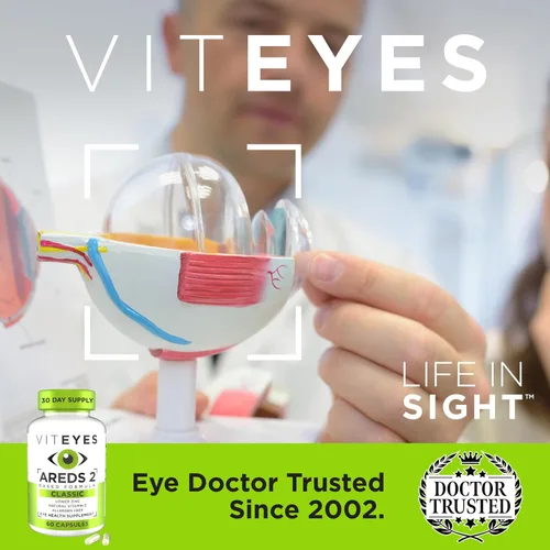 Vista 7 de Viteyes AREDS 2 Vitaminas oculares, soporte macular clásico, cápsulas libres de alérgenos, con vitamina E natural, vitamina C, zinc, cobre, luteína