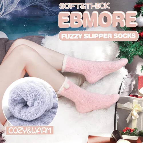 Vista 3 de EBMORE Womens Fuzzy Socks Slipper Fluffy Cozy Comfy Cabin Plush Warm Winter Sleep Home Soft Socks