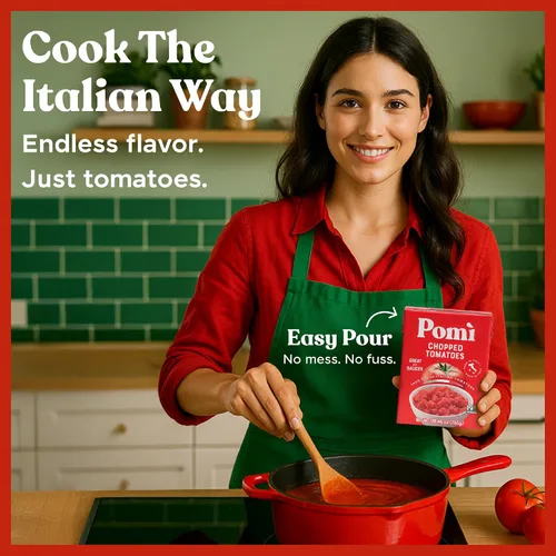 Vista 10 de Pomì - Tomates picados sin OMG, sin gluten, sin BPA, tomates italianos 100% frescos para salsas, pasta y pizza, alternativa a tomates enlatados
