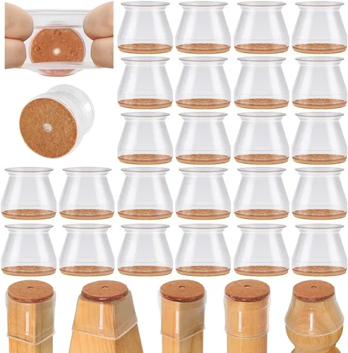 Vista 14 de 24 protectores de suelo para patas de silla para suelos de madera dura, cubiertas de silicona para proteger suelos de baldosas de madera, parte