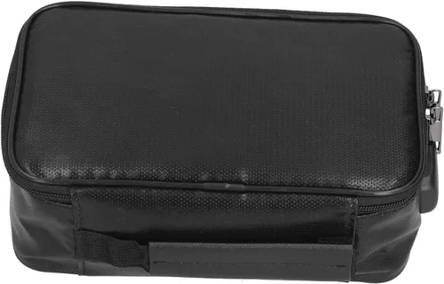 Vista 2 de Bolsa de archivo, bolsa de almacenamiento segura para certificado ignífugo con cerradura para senderismo para viajes para tarjeta para dinero