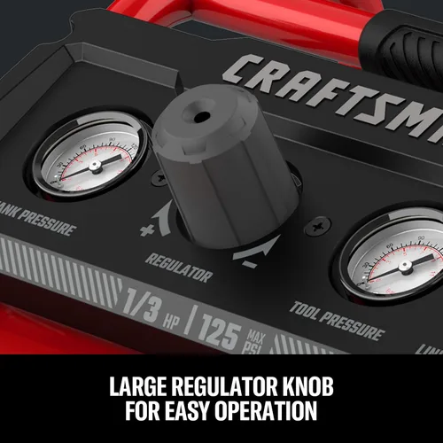 Vista 10 de CRAFTSMAN Compresor de aire, compresor de aire portátil de 2 galones, 1/3 HP máximo 125 PSI sin aceite, peso ligero con kit de accesorios de 10