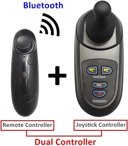 Vista 2 de pizarra Joystick universal para silla de ruedas eléctrica, control dual inalámbrico Bluetooth