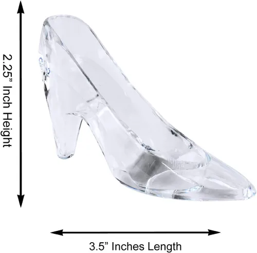 Vista 7 de Super Z Outlet Zapatilla de plástico inspirada en la princesa Cenicienta, zapatos de tacón alto, decoración de fiesta para bodas, fiestas