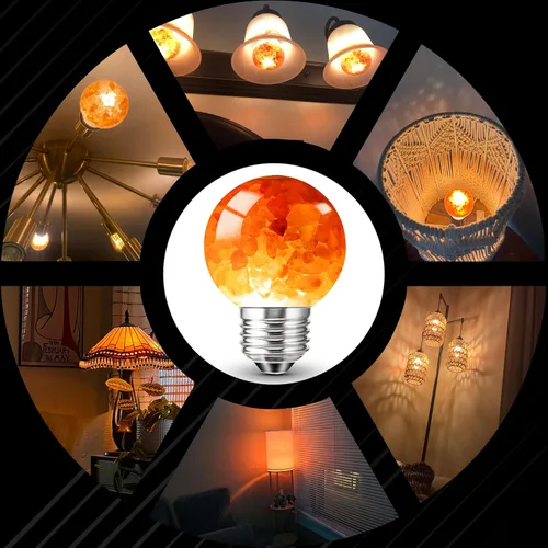 Vista 3 de Bombillas LED para lámpara de sal del Himalaya, E26 2200 K rosa ámbar cálido, luz nocturna de iluminación de estado de ánimo, bombillas E26 G45