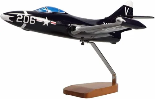 Vista 2 de Grumman F9F-5 Panther - Escultura de caoba grande