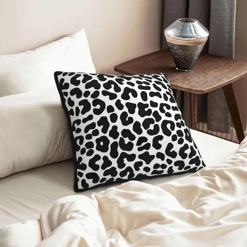 Vista 8 de Funda de almohada cuadrada decorativa de terciopelo con estampado de leopardo, guepardo y negro, de 18 x 18 pulgadas, para cama, sofá, sala