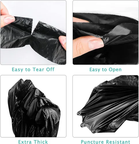 Vista 4 de Bolsas para excrementos de perro, bolsas de basura de perro [extra gruesas] [a prueba de fugas] ecológicas 16 rollos, 240 bolsas negras