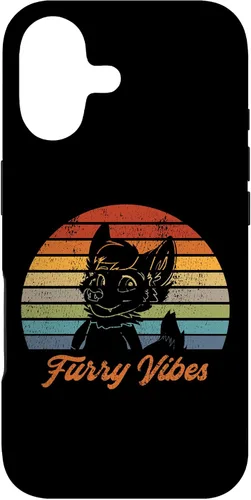 Vista 32 de iPhone 13 Pro Max Retro Furry Fandom Furry Vibes - Lindo estuche de traje OwO