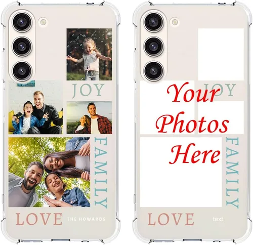 Vista 25 de Funda de teléfono personalizada para Galaxy S23, funda para múltiples fotos con parachoques de TPU ultra delgada, collage personalizado de múltiples