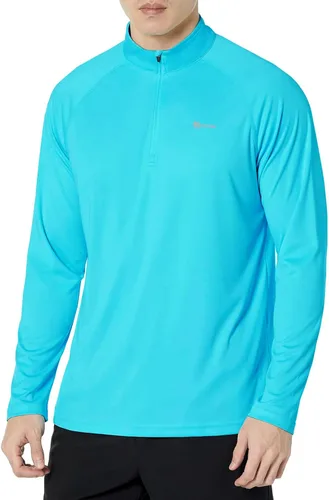 Vista 32 de Men's UPF 50+ Rash Guard 1/4 Zip Stand Collar Swim Shirt Long Sleeve Berry Conservar