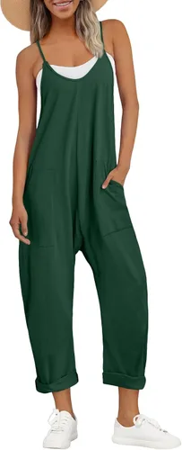 Vista 9 de AUTOMET - Enterizos para mujer, casuales, de verano, cómodos, sueltos, holgados, modernos Verde Armada (ArmyGreen)