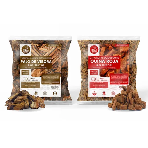 Vista 8 de Yerbero - Paquete de 2 piezas - Palo De Víbora 1LB (15.98 oz) + Quina Roja 1LB (15.98 oz) Duo Tes Herbales De Árbol De La Víbora y corteza