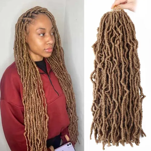 Vista 29 de 6 Paquetes Soft Locs Cabello de Ganchillo Pre Looped Faux Locs Trenzas de Ganchillo Goddess Locs Dreadlocs Cabello Sintético Para Mujeres Negras 1b