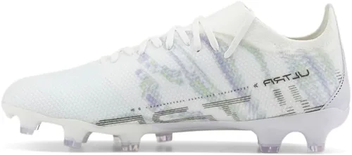 Vista 3 de PUMA Botines de fútbol Ultra Match Brilliance Firm GroundAg para mujer, con tacos de suelo firme, color blanco