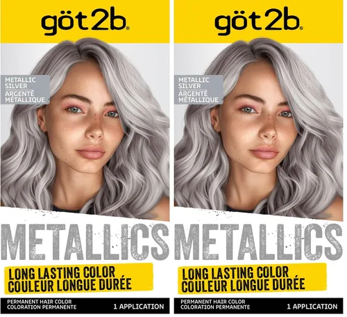 Vista 14 de Got2b Metallics - Tinte permanente para el cabello, color plateado polvoriento M72 Plateado (Dusty Silver)