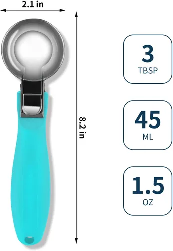 Vista 2 de Cuchara de helado, cuchara grande para galletas con mango ergonómico de agarre suave, cuchara multifuncional resistente para hornear, para helados