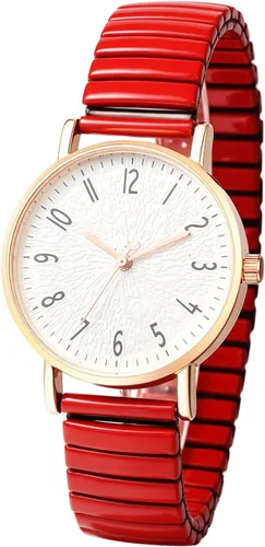 Vista 16 de OIDEA Relojes de mujer con correa elástica: relojes de pulsera de gran tamaño con números arábicos analógicos de cuarzo para mujer, banda elástica