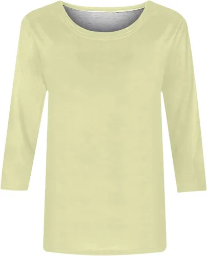 Vista 4 de Aymnlox 34 Sleeves Pullovers for Women Round Neck Long Sleeves Tops Basic Solid Blouse Tees