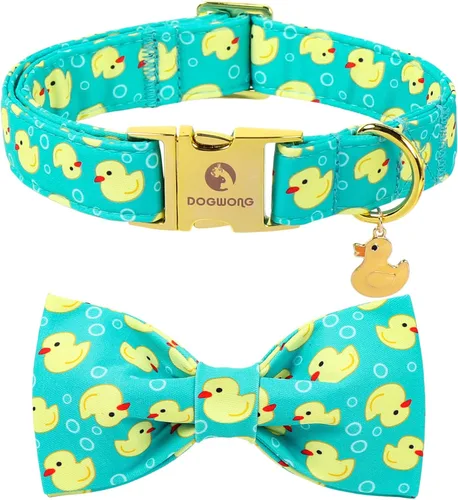 Vista 16 de DOGWONG Collar de otoño para perro con lazo, collar de moño para perro de Acción de Gracias, collar ajustable de algodón de otoño con hoja de arce