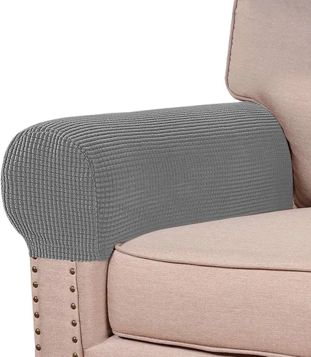 Vista 13 de Turquoize Fundas elásticas para reposabrazos para sillas y sofás, fundas para reposabrazos de sofá de elastano y jacquard, protector de muebles