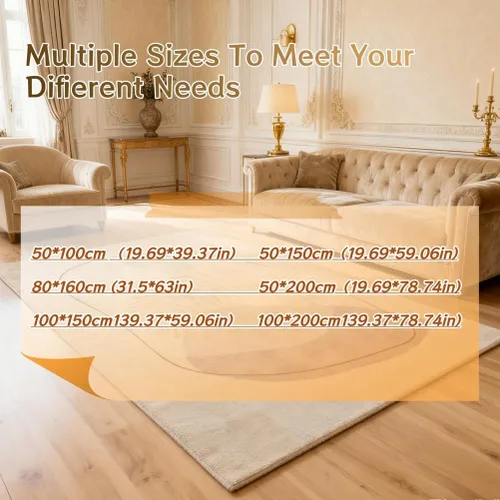 Vista 2 de Heated Floor Mat, Machine Washable Area Rug with Timer Fast Heating, Graphene Electric Heated Rug, Electric Carpet for Living Room, Dining Room
