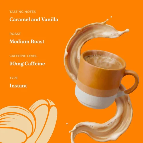 Vista 6 de Four Sigmatic Vanilla Focus - Café con leche de hongos a base de plantas con leche instantáneo orgánico con hongo de melena de león