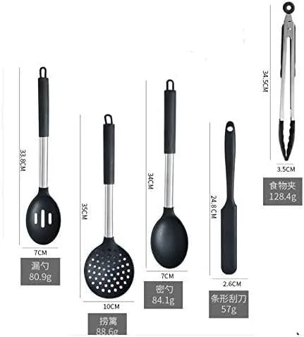 Vista 3 de Juego de utensilios de cocina, juego de utensilios de cocina, 14 piezas, resistente al calor, juego de utensilios de cocina de nailon antiadherente