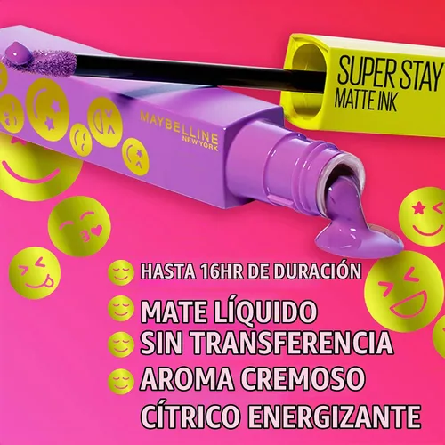 Vista 6 de Maybelline Super Stay Matte Ink Liquid Lip Color, colección de labiales Moodmakers, larga duración, maquillaje de labios a prueba de transferencia