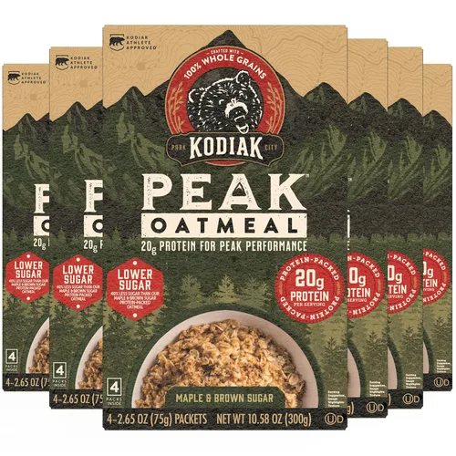 Vista 12 de Kodiak Cakes Paquetes de avena instantánea, manzana y canela, alto contenido en proteínas, 100% granos integrales, 6 cajas con 6 paquetes cada una