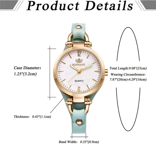 Vista 7 de Avaner Relojes de cuarzo de cuero para mujer correa delgada con cara pequeña para mujer, elegante vestido de pulsera