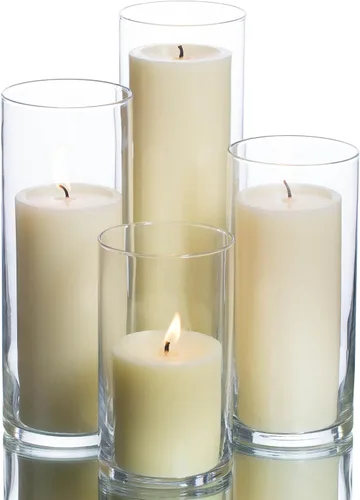 Vista 3 de Eastland - Juego de 4 soportes cilíndricos para pilar y velas de pilar Richland